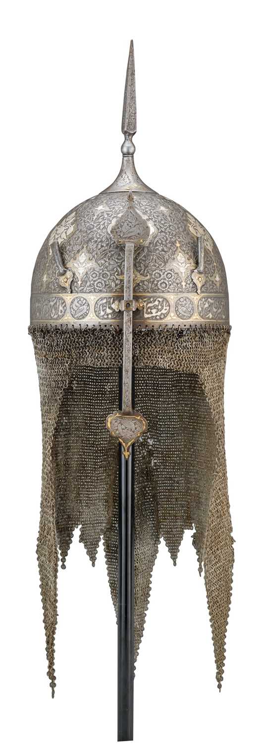 Lot 64 - **AN INDO-PERSIAN HELMET (KULAH KHUD)