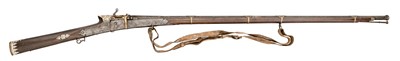 Lot 119 - A 22 BORE NORTH WEST INDIAN MATCHLOCK GUN (TORADOR), 18TH/19TH CENTURY