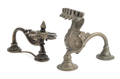 Lot 178 - TWO BRONZE RITUAL OBJECTS, DECCAN, INDIA, CIRCA 18TH CENTURY