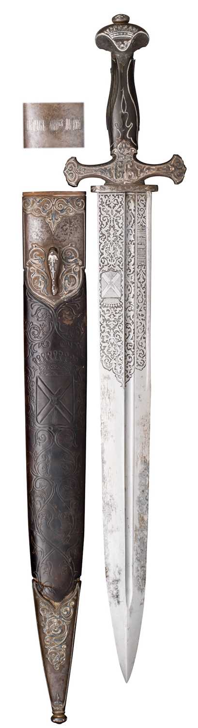 Lot 192 - A FINE FRENCH HUNTING SWORD OF EXHIBITION QUALITY MADE FOR GUSTAVE MARIE FRANÃ‡OIS COLLIN DE GÃ‰VAUDON