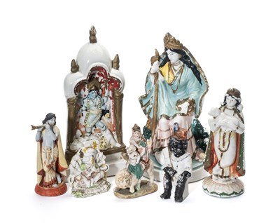 Lot 248 - SEVEN PORCELAIN FIGURES OF DEITIES, PROBABLY GERMANY FOR THE INDIAN MARKET, 20TH CENTURY