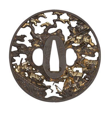 Lot 84 - A JAPANESE SWORD GUARD (SOTEN TSUBA)
