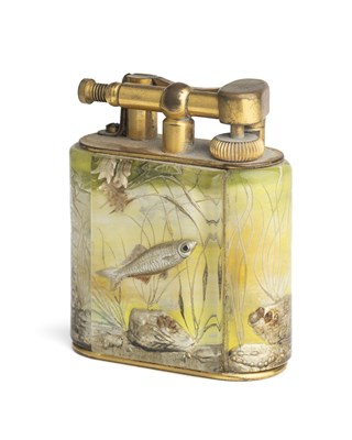 Lot 208 - AN 'AQUARIUM' LIGHTER, ALFRED DUNHILL LTD., LONDON, 1950s