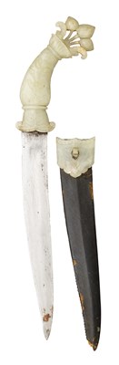 Lot 137 - â€¡ AN INDIAN JADE-HILTED DAGGER