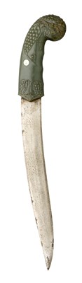 Lot 148 - â€¡ AN INDIAN JADE-HILTED DAGGER (KHANJAR)