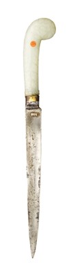 Lot 149 - â€¡ AN INDIAN JADE-HILTED DAGGER (KARD)