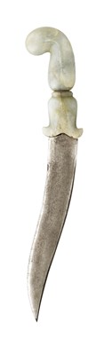 Lot 151 - â€¡ AN INDIAN JADE-HILTED DAGGER (KHANJAR)