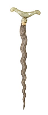 Lot 154 - â€¡ AN INDIAN JADE HILT FROM A ZAFAR TAKIEH