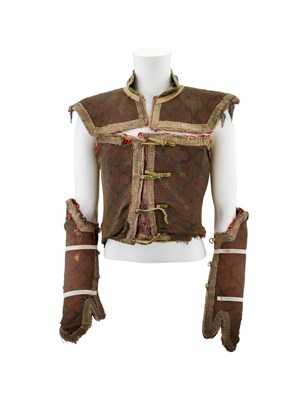 Lot 204 - A PARTIAL NORTH INDIAN ARMOUR OF MAIL AND FABRIC, 19TH CENTURY