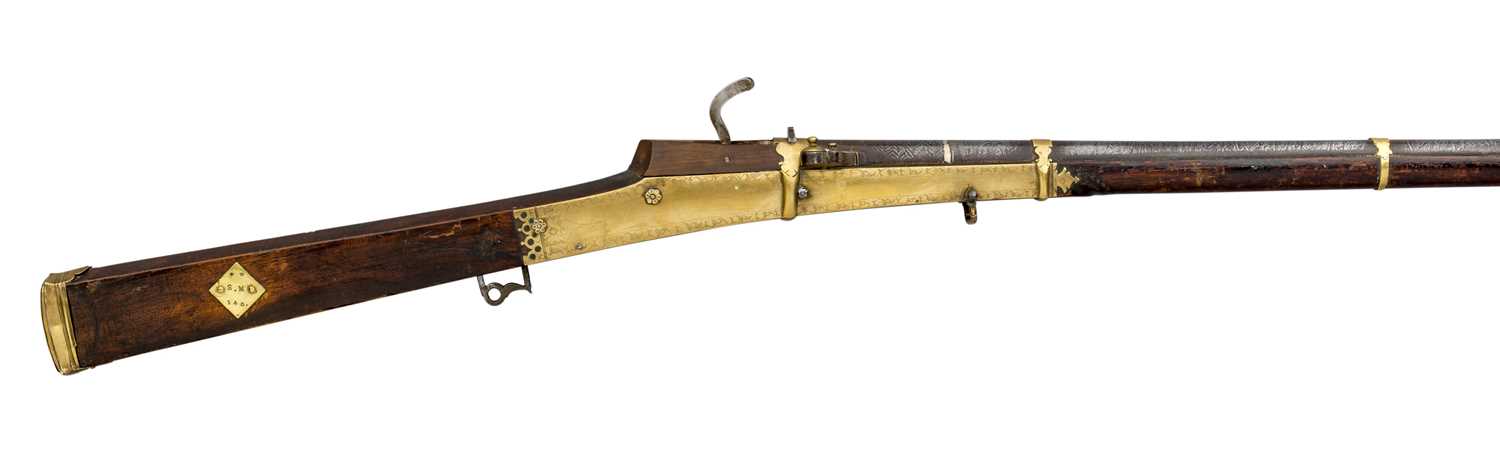 Lot 221 - A 28 BORE INDIAN MATCHLOCK GUN