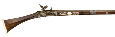 Lot 223 - ËœA 22 BORE NORTH AFRICAN OTTOMAN TOE-LOCK GUN
