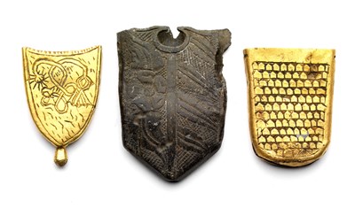 Lot 237 - A COLLECTION OF EIGHT MEDIEVAL AND TUDOR SWORD AND DAGGER-CHAPES