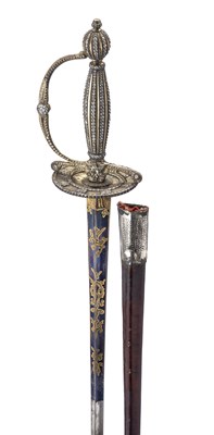 Lot 247 - A FINE FRENCH SMALL-SWORD WITH PASTE-SET SILVER-GILT HILT, PARIS, 1778-9