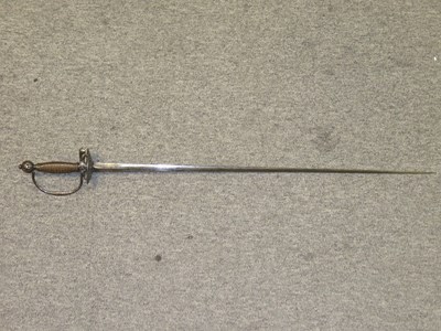 Lot 255 - A SMALL SWORD WITH CHISELLED IRON HILT