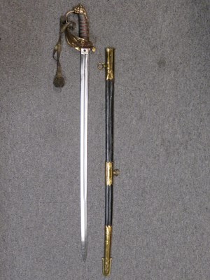 Lot 301 - AN 1847 PATTERN NAVAL OFFICER'S SWORD