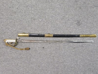 Lot 302 - A MODERN COPY OF A NAVAL OFFICER'S SWORD