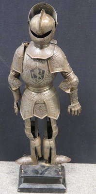 Lot 347 - A MINIATURE CAP-A-PIE ARMOUR WITH ETCHED DECORATION IN THE 16TH CENTURY STYLE, 19TH CENTURY