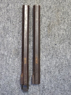 Lot 414 - TWO DETACHED BARRELS FOR A PAIR OF 50 BORE PERCUSSION RIFLED DUELLING PISTOLS BY J. PURDEY