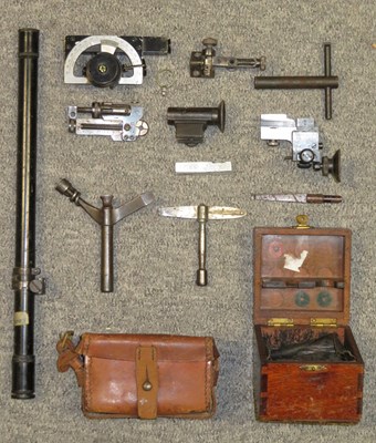 Lot 418 - A MARTINI INTERNATIONAL BACK AND FRONT SIGHT FOR A .22 RIFLE; A TANG SIGHT FOR A MARTINI 12/15