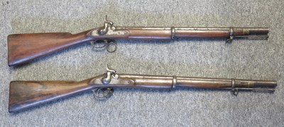 Lot 459 - TWO 14 BORE PERCUSSION CAVALRY CARBINES