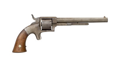 Lot 474 - A .38 CALIBRE RIM-FIRE BACON PATENT SIX-SHOT RIM-FIRE SINGLE ACTION FIRST TYPE NAVY MODEL REVOLVER