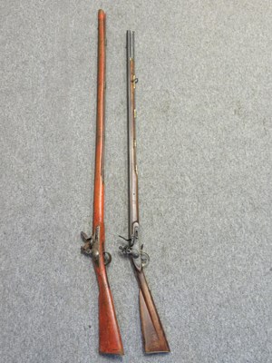 Lot 490 - A 20 BORE FLINTLOCK TRADE MUSKET AND ANOTHER