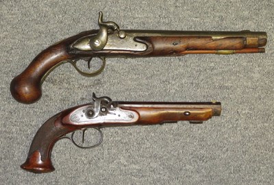 Lot 491 - A 50 BORE GERMAN PERCUSSION RIFLED OFFICER'S PISTOL BY KLETT & SOHNE