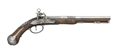 Lot 493 - AN 80 BORE NORTH ITALIAN ROMAN-LOCK HOLSTER PISTOL