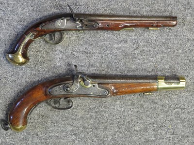 Lot 496 - AN 18 BORE FLINTLOCK HOLSTER PISTOL