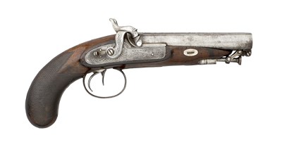 Lot 499 - A 15 BORE D.B. PERCUSSION PISTOL BY HEWSON
