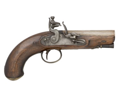 Lot 514 - A 25 BORE FLINTLOCK TRAVELLING PISTOL BY W. BOND