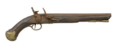Lot 515 - A 25 BORE FLINTLOCK HOLSTER PISTOL BY R. WALLAR