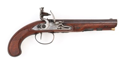 Lot 81 - a flintlock travelling pistol by robert wogdon
