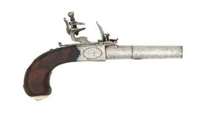Lot 95 - a silver-mounted flintlock pocket pistol by twigg