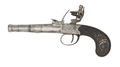 Lot 96 - a flintlock box-lock pocket pistol by robert wogdon