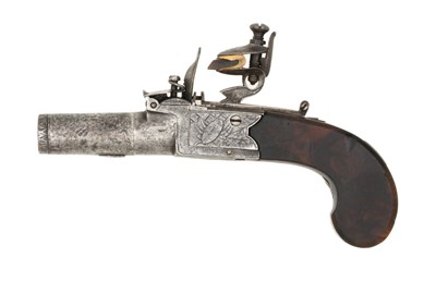 Lot 98 - a flintlock pocket pistol signed h.nock