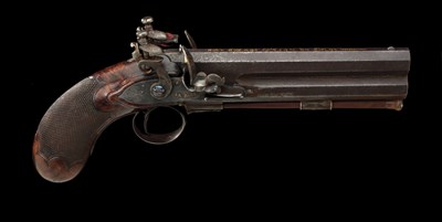 Lot 105 - A french over-and-under single trigger flintlock pistol by lepage arqer du roi