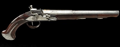 Lot 106 - a north italian flintlock holster pistol by bartolomeo scalafiot a turin