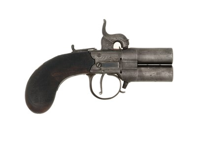 Lot 127 - a percussion turn-over muff pistol by Joseph lang