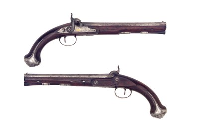 Lot 132 - a pair of percussion duelling pistols by wogdon