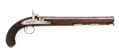 Lot 135 - an irish percussion duelling pistol by barrett