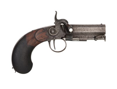 Lot 141 - an irish percussion box-lock pocket pistol by william & john rigby