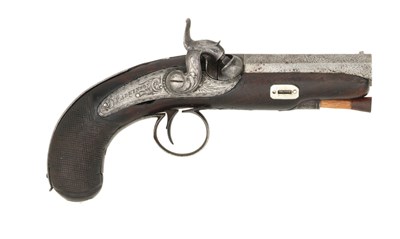 Lot 146 - an irish percussion travelling pistol by parkinson