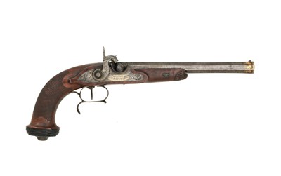 Lot 150 - A FRENCH PERCUSSION RIFLED TARGET PISTOL BY LE