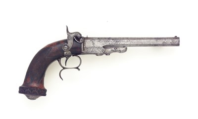 Lot 153 - a rare french  breech-loading pistol for centre-fire cartridges