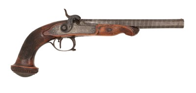 Lot 166 - A Continental rifled percussion target pistol