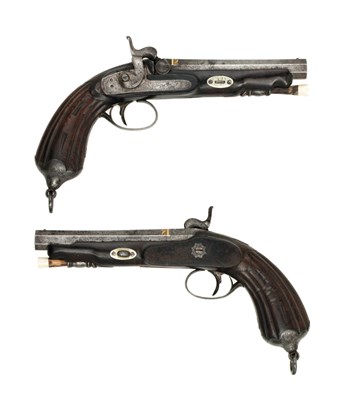 Lot 169 - a pair of spanish percussion officers pistols by ybarzabal