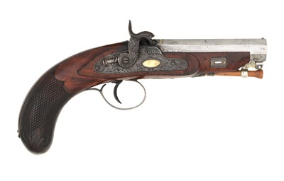 Lot 174 - a percussion travelling pistol