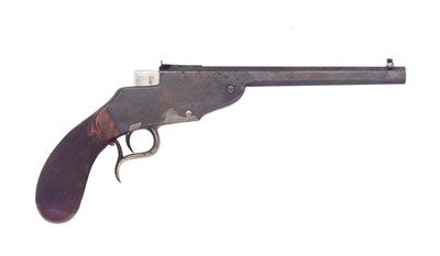 Lot 180 - a north german breech-loading aydt patent falling block rifled target pistol signed r.schrader