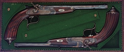 Lot 228 - GEBR. KRAUS. A FINE PAIR OF .32 HAMMER TARGET